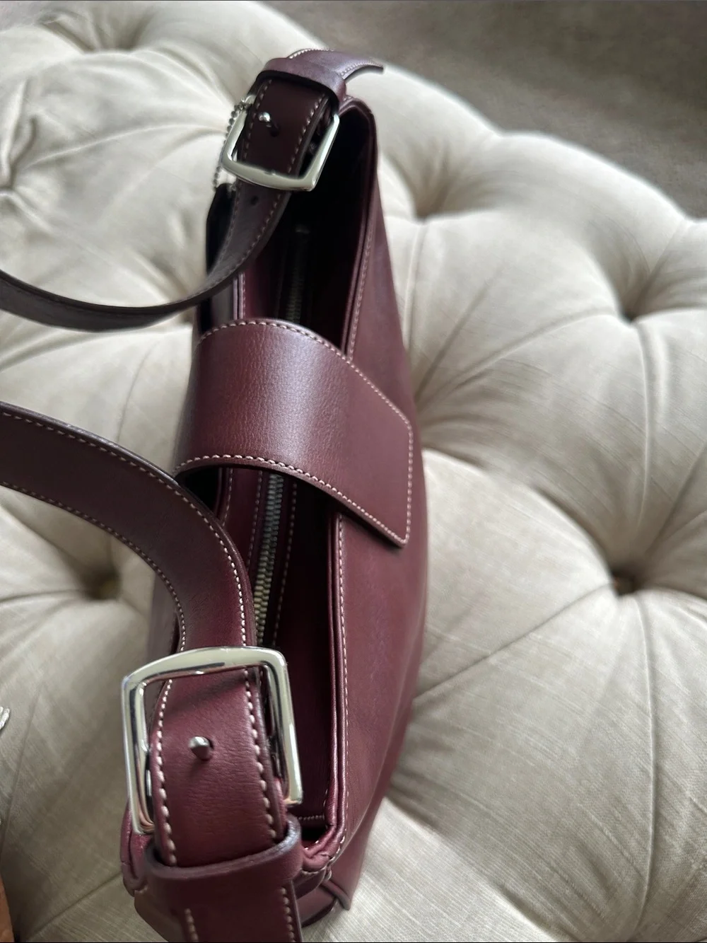 Coach Burgundy Leather Shoulder Bag